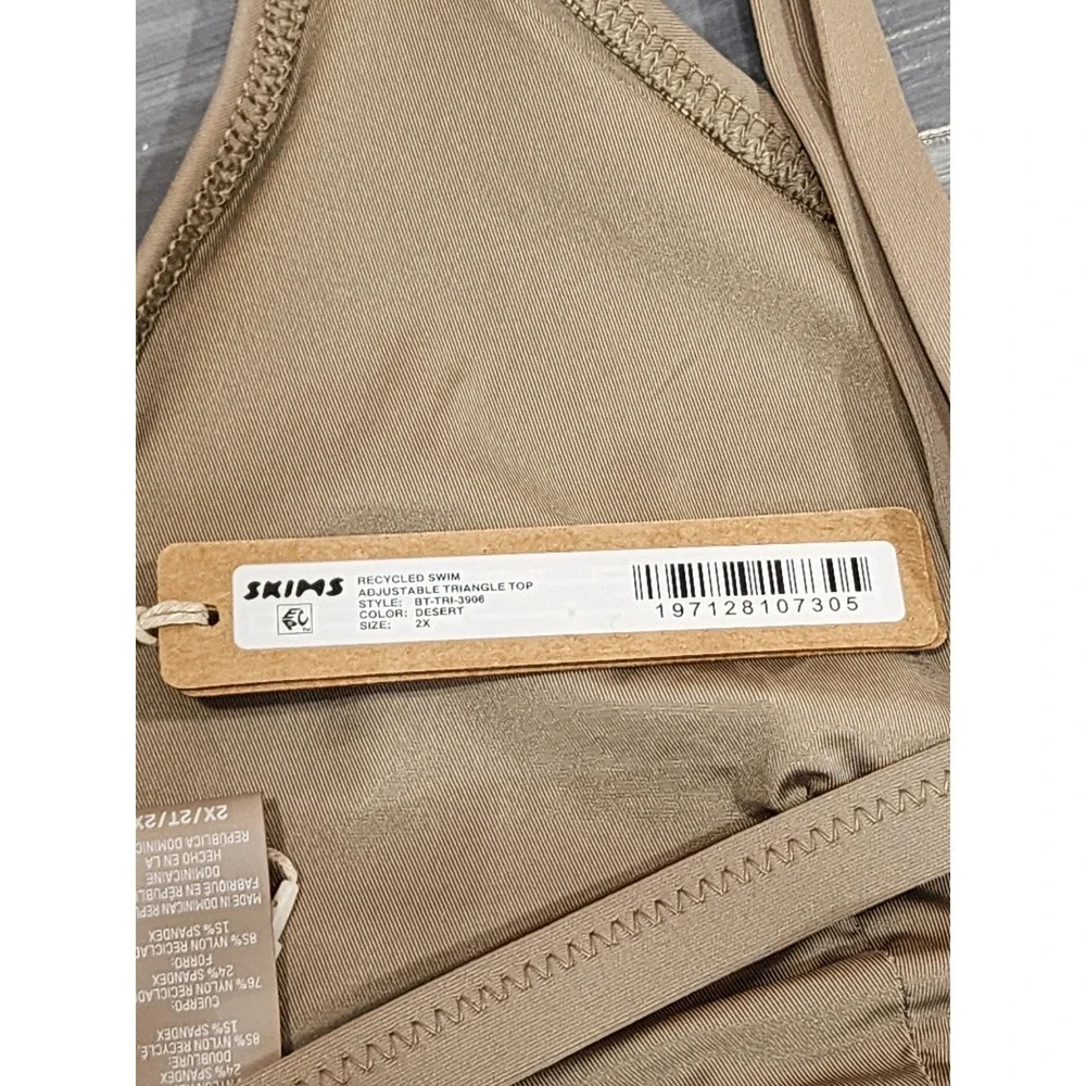 SKIMS Swim Adjustable Triangle Top Desert Tan Size 2X NWT Swim Top
